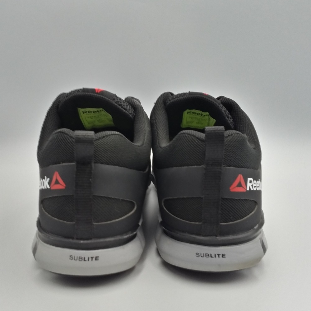 Reebok Sublite Cushion Work Mens 10 Black Alloy Safety Toe Slip Resistant Shoes - Picture 4 of 14